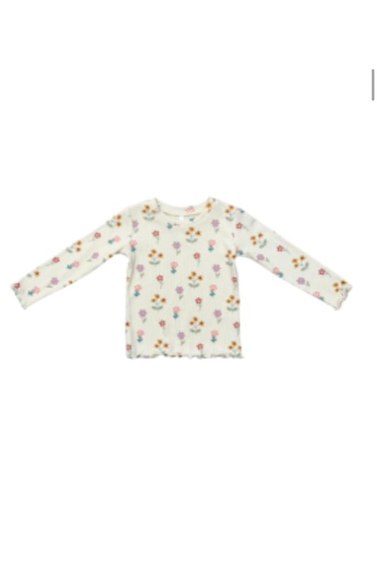 Meadow Bloom Lettuce Hem LS Tee