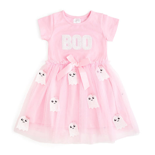 Boo Sequin Patch Tutu Dress