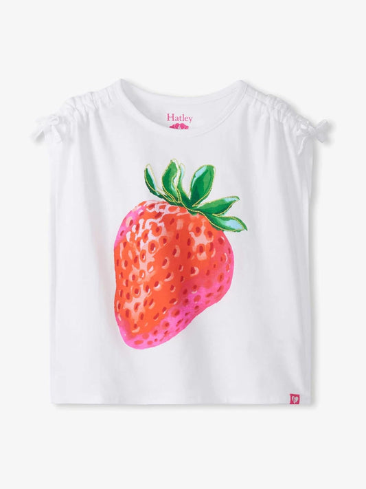 Strawberry Cinched Shoulder Top
