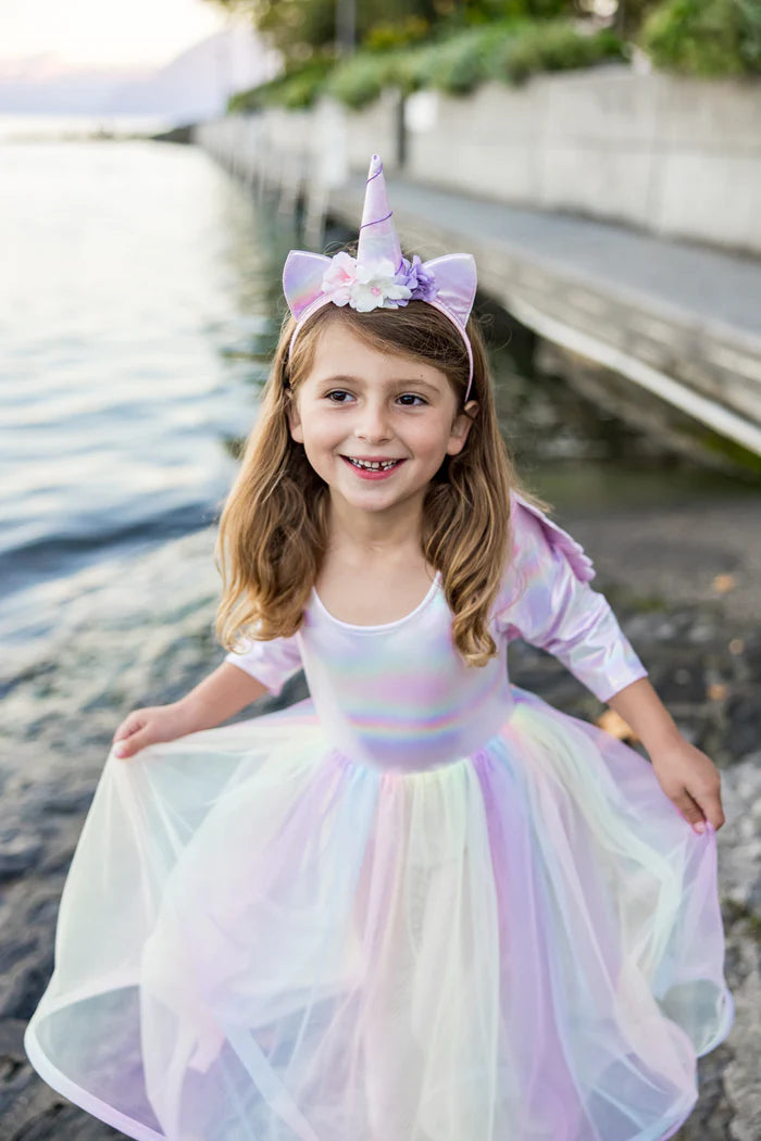 Alicorn Dress with Wings &  Headband, White, Size 3