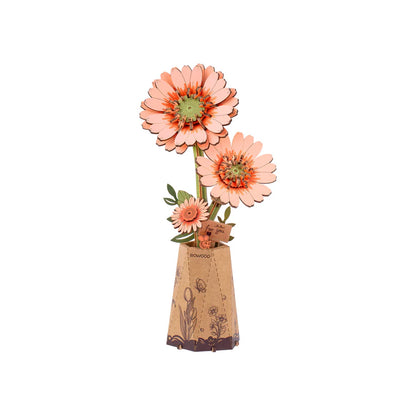Wood Flower Orange Gerbera Daisy