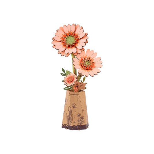 Wood Flower Orange Gerbera Daisy