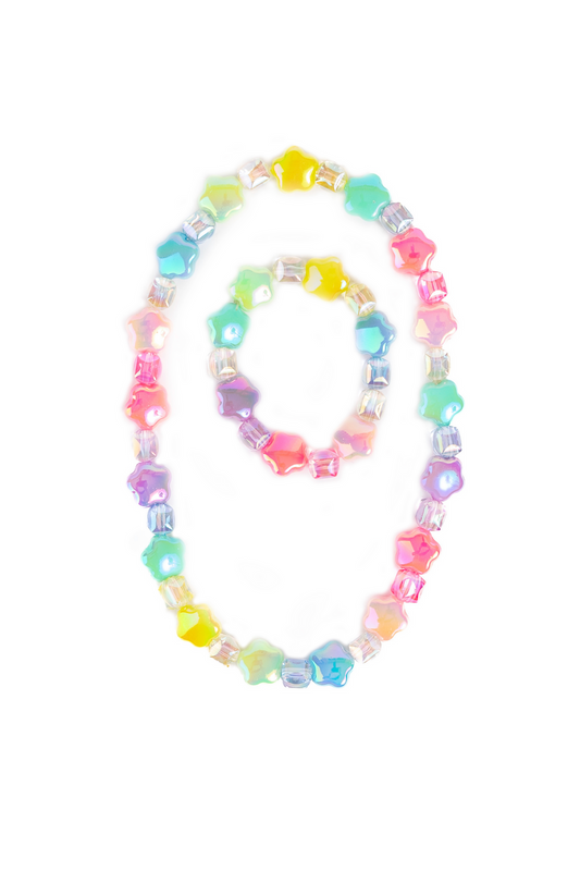 Wish Upon a Rainbow Star Necklace & Bracelet Set