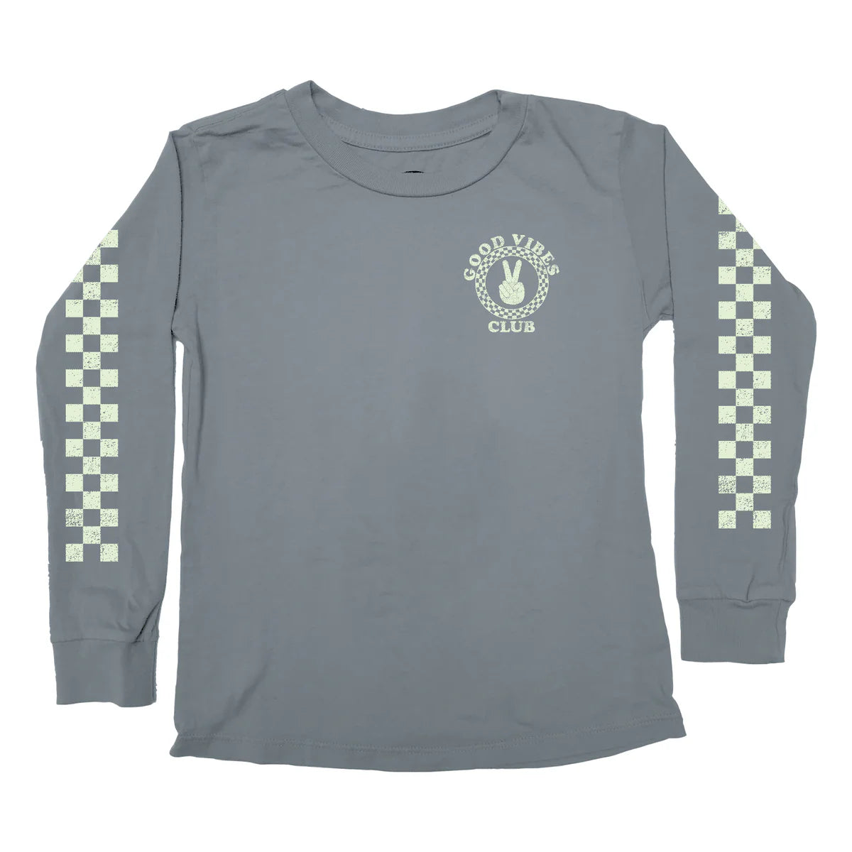 Good Vibes Club Long Sleeve Tee in Faded Navy
