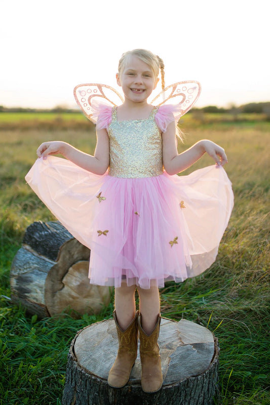 Gold Butterfly Dress & Wings, Size 5-7