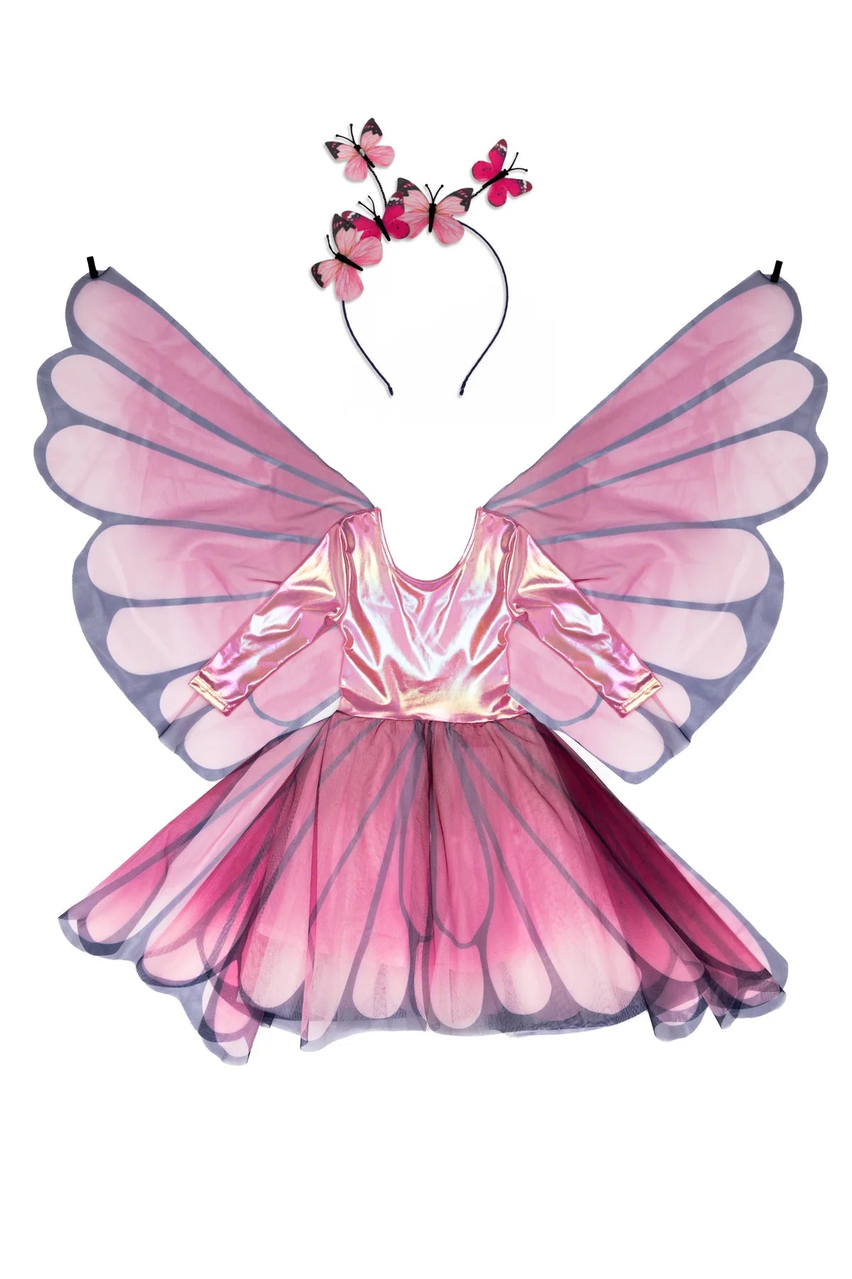 Butterfly Twirl Dress with Wings, Pink, Size 5-6