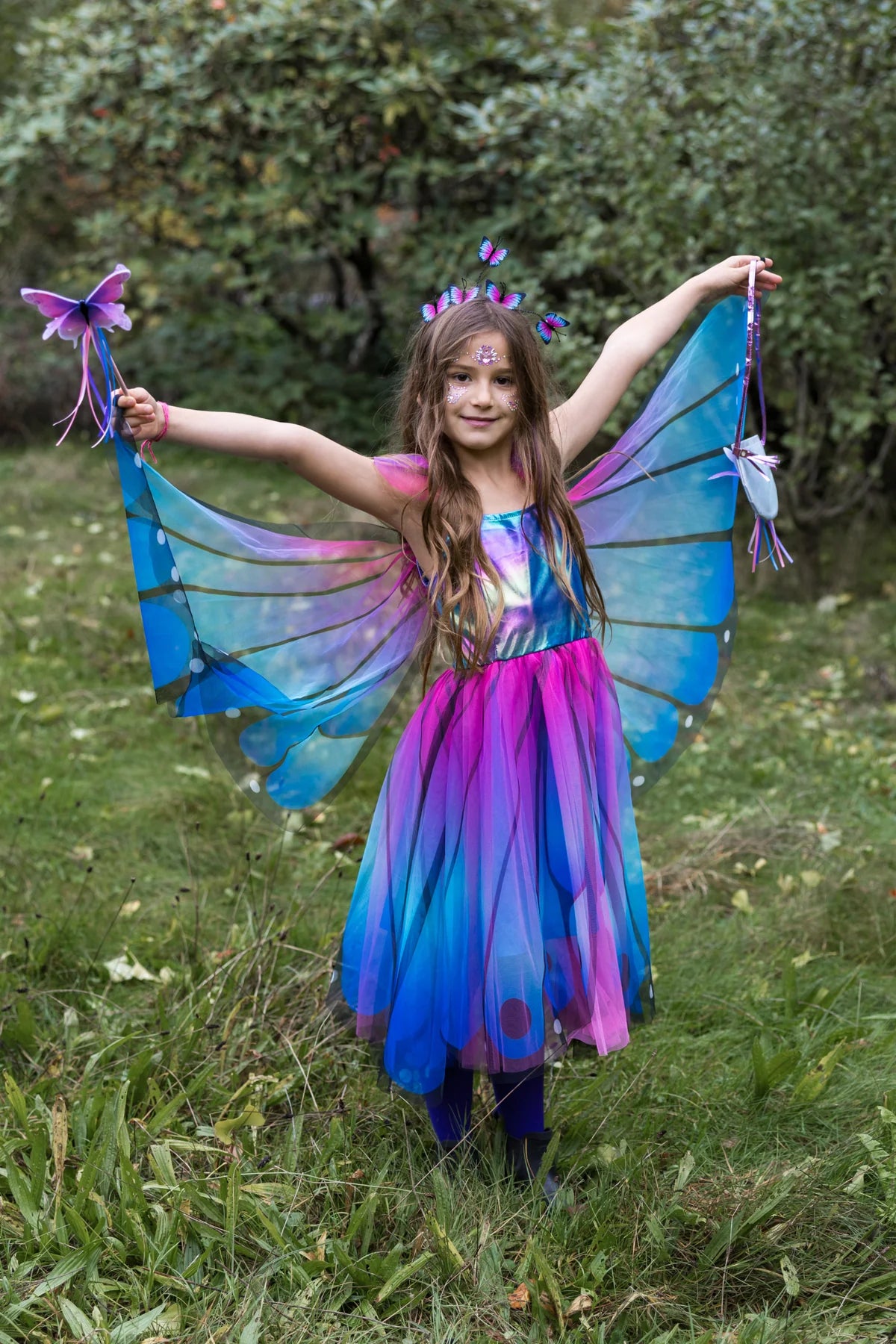 Butterfly Twirl Dress & Wings & HB Blue/Purple 3-4