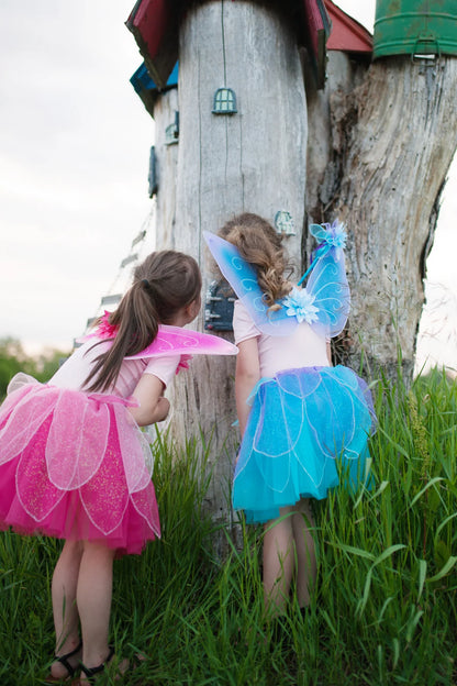 Fancy Flutter Skirt With Wings & Wand, Pink,