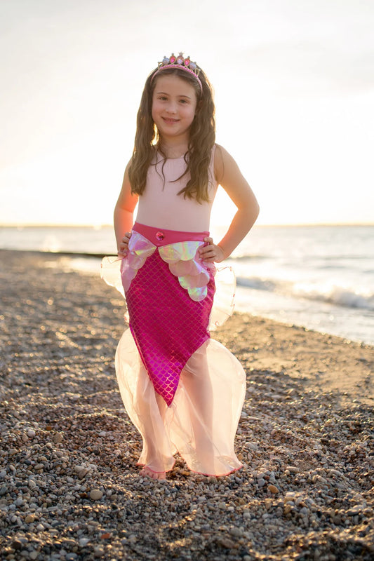 Mermaid Glimmer Skirt w/Tiara, Pink, Size 5-6