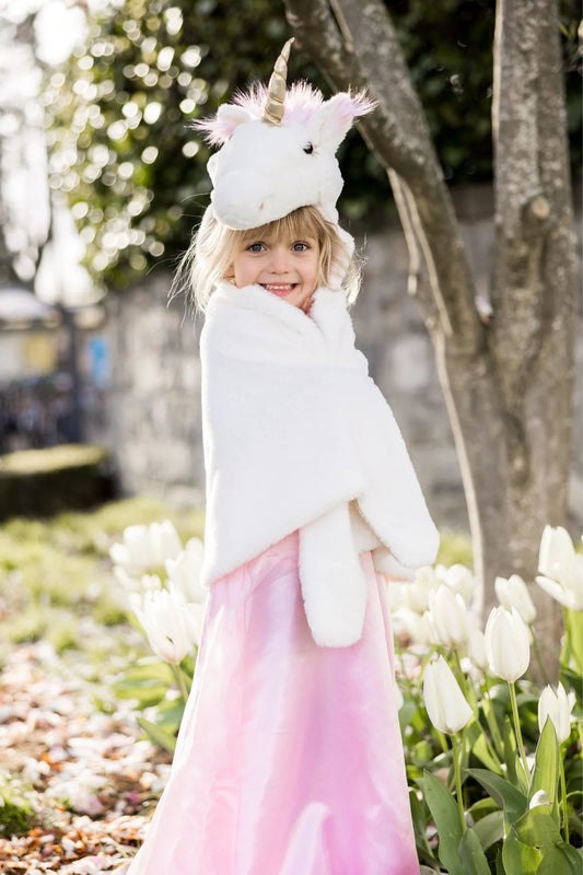 Unicorn Cuddle Cape, White Size 2-3