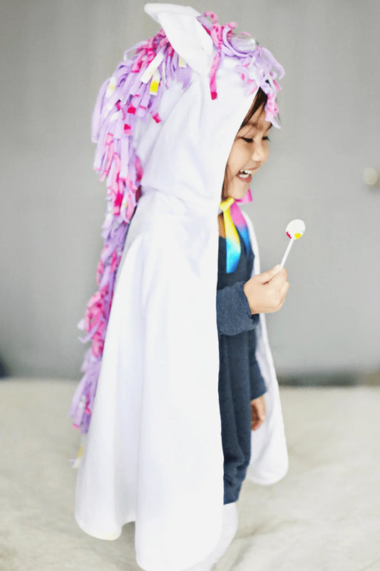 Unicorn Toddler Cape, White, Size 2-3T