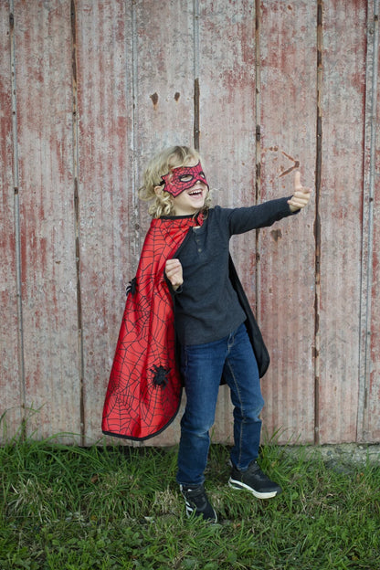 Reversible Spider Bat Cape & Mask, Size 4-6