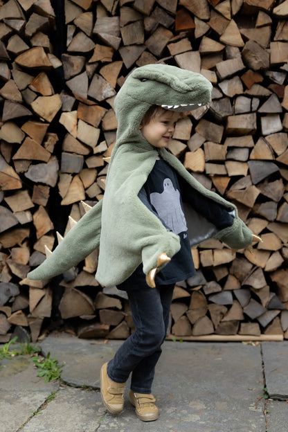 T-Rex Cuddle Cape, Green, 2T