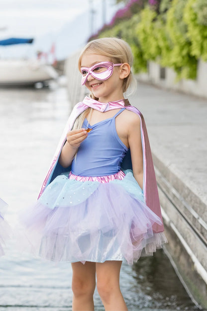 Super-duper Tutu, Cape & Mask, Metallic Pink/Light