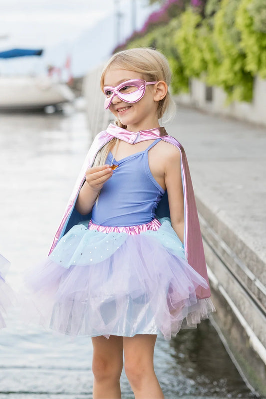Super-duper Tutu, Cape & Mask, Metallic Pink/Light
