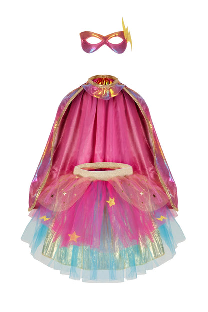 Super-Duper Tutu/Cape/Mask, Pink/Gold, Size 4-6