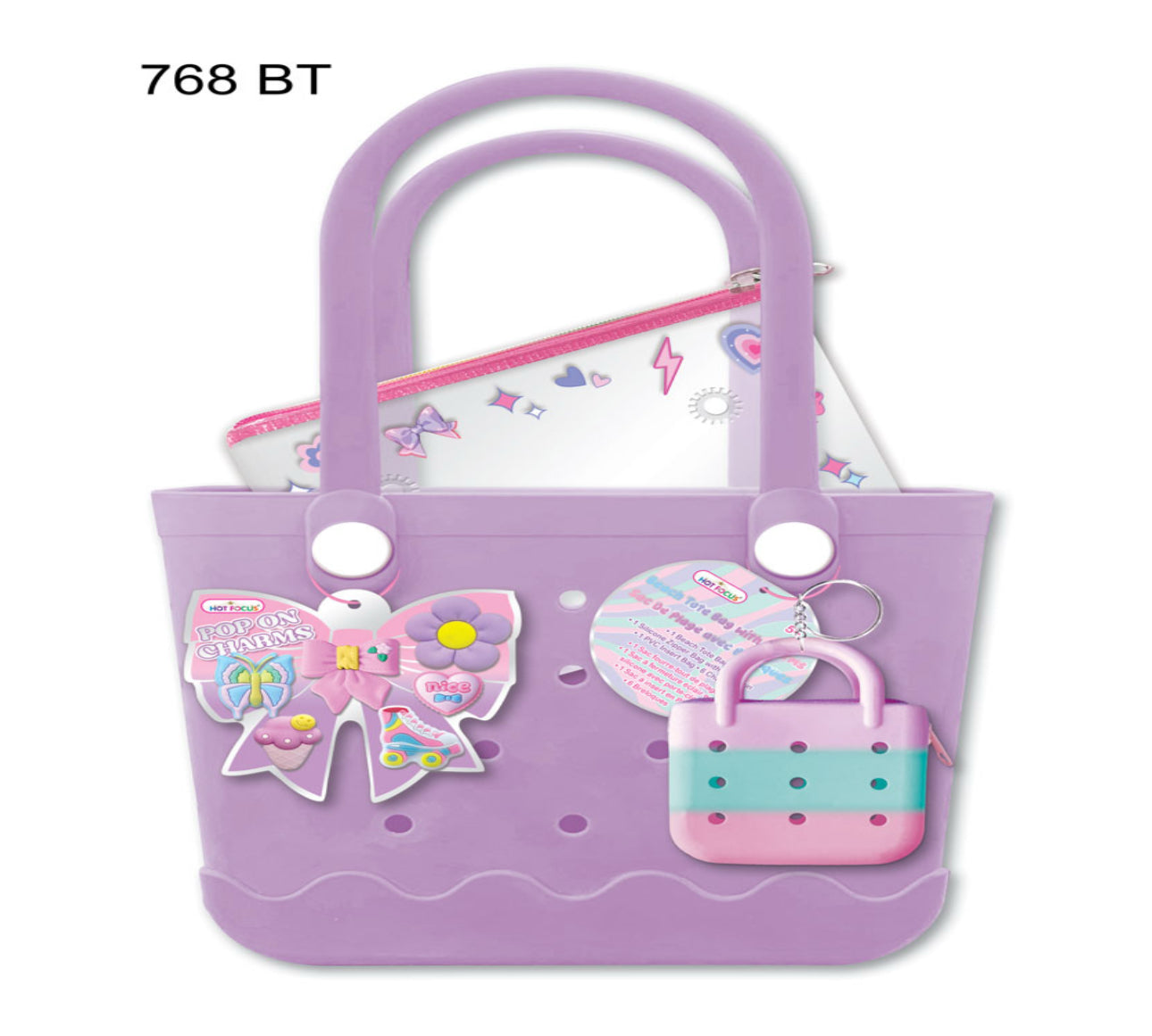 Beach Tote Bag with Charms, Bowtiful