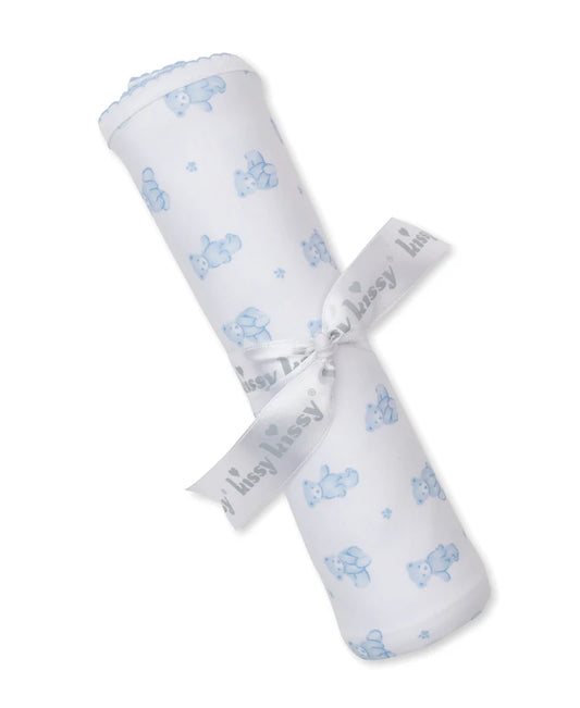 Teddy Bear Time Blue Blanket