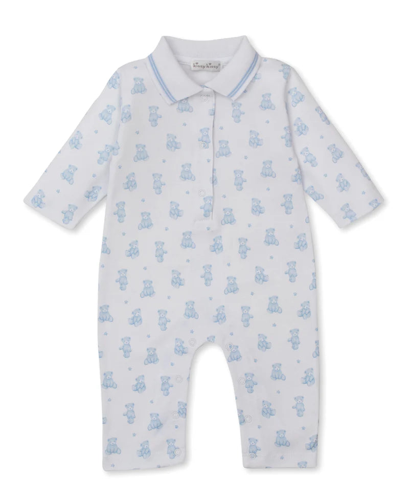 Teddy Bear Time Blue Playsuit