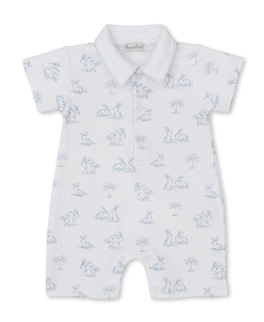 Springtime Bunny Fun Blue Short Playsuit w/ Collar