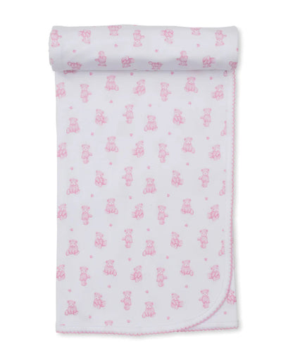 Teddy Bear Time Pink Blanket