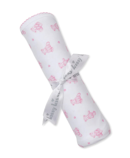 Teddy Bear Time Pink Blanket