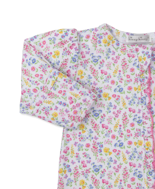 Pastel Gardens Floral Zip Footie