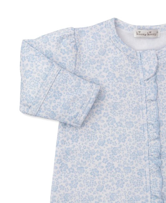 Country Gardens Blue Zip Footie