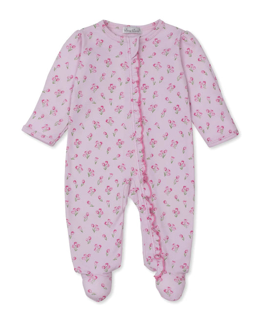 Timeless Tulips Pink Zip Footie