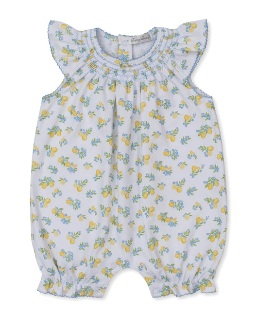Lemon Blossoms Short Smocked Playsuit