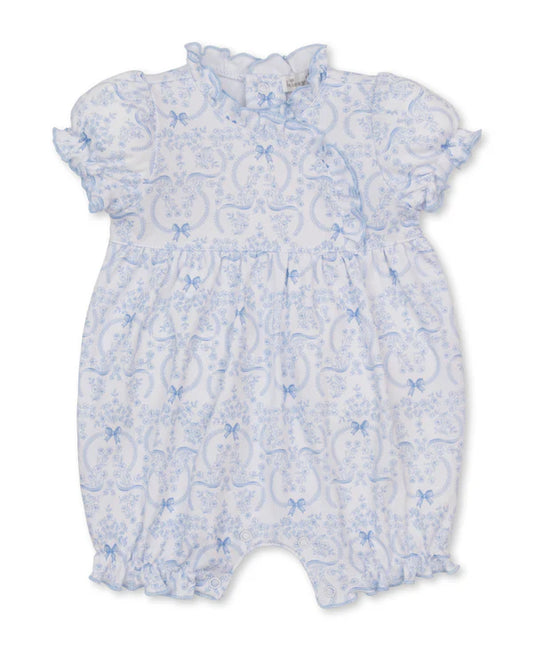 Delicate Blooming Bows Short Playsuit - lt. blue