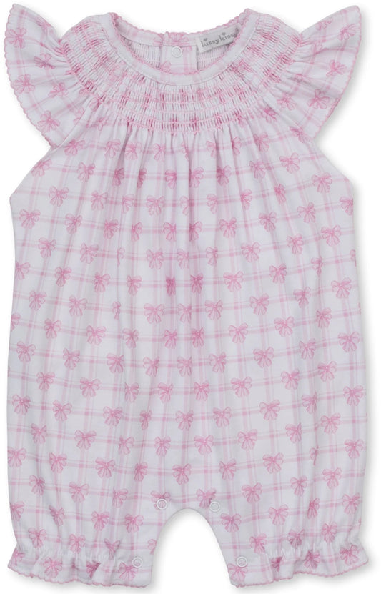 Windowpane Bows Sleeveless Playsuit