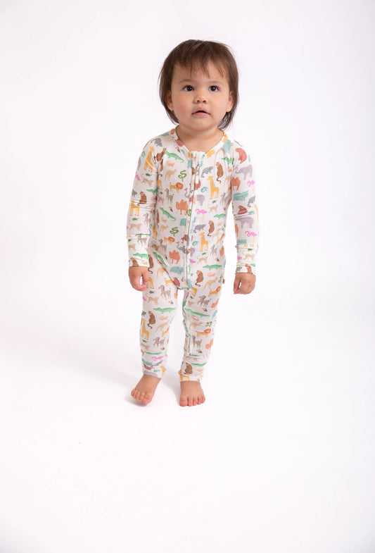 Convertible Zipper PJs - Zoo Crew