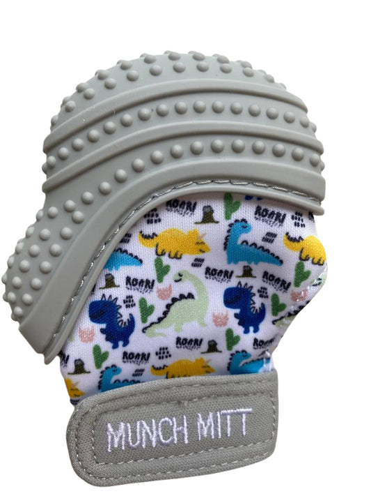Munch Minis - Teething & Anti-scratch Mitts - Dino Roar
