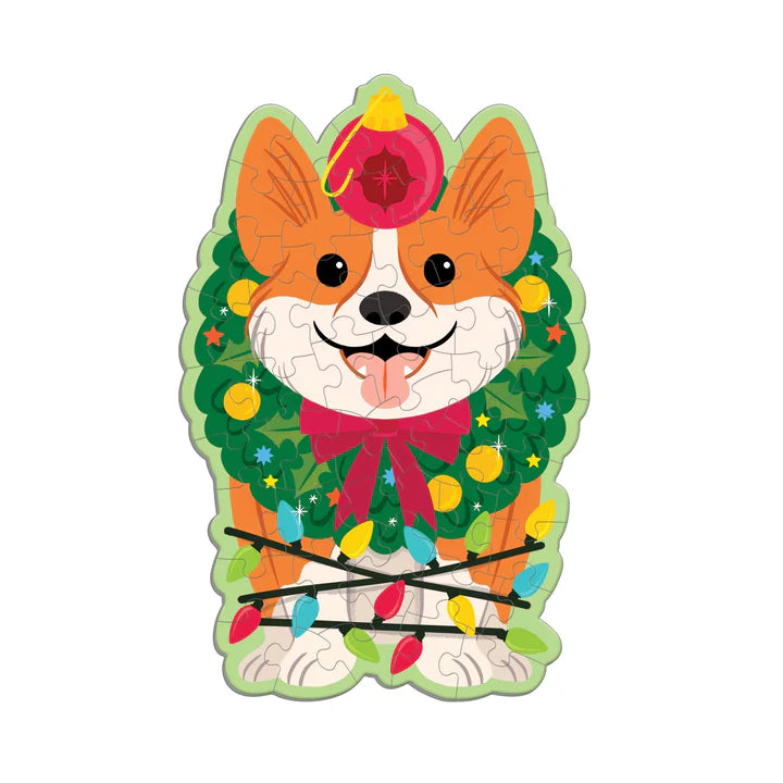 Christmas Corgi 48 Piece Scratch Sniff Shaped Puzzle