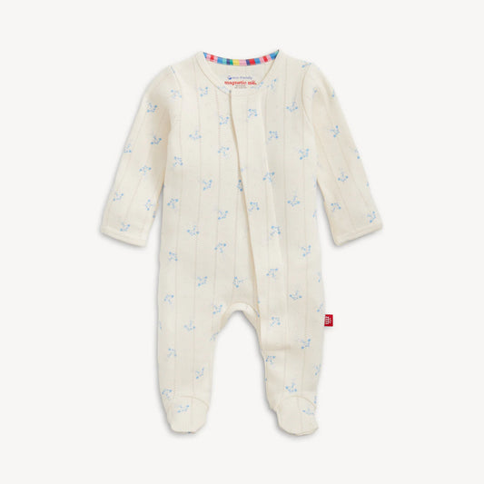 Airplanes Pointelle Magnetic Footie