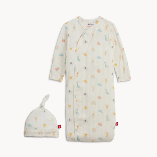 Lullaby Sky Pink Gown & Hat Set
