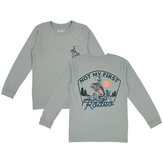 Not My First Rodeo Long Sleeve Tee in Granite