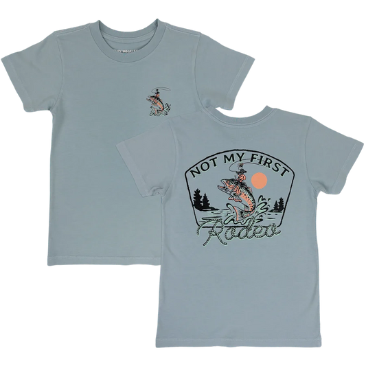 Not My First Rodeo Tee in Light Blue