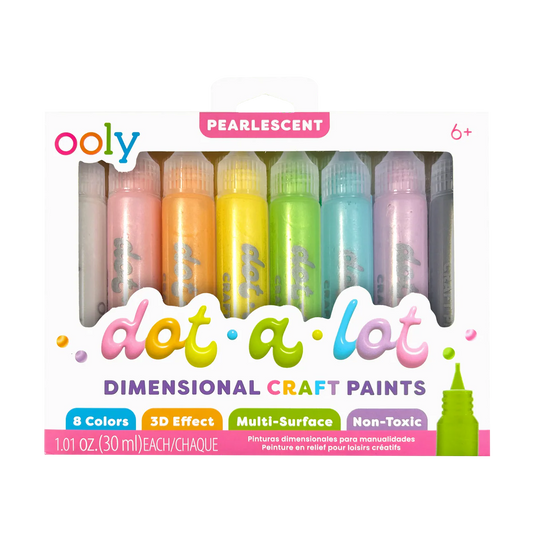 Dot-a-Lot 3D Dimensional Craft Paint - Pearlescent - Set of 8
