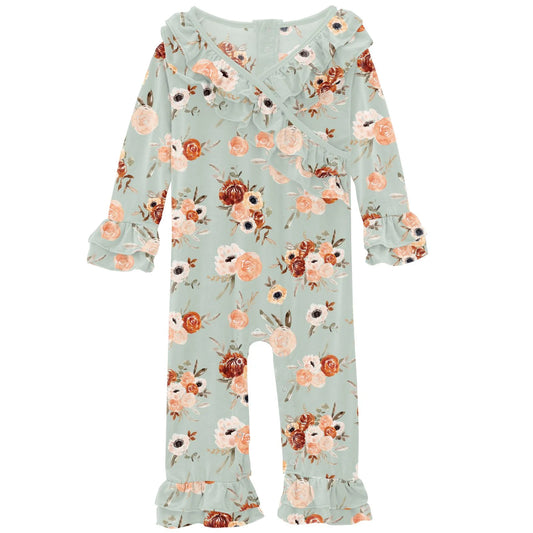 Aloe Fall Floral Long Sleeve Kimono Romper