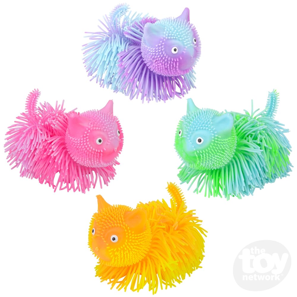 5.5" Light-Up Shaggy Cat Puffer