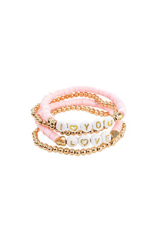 Pink Love Bracelet, 4pcs
