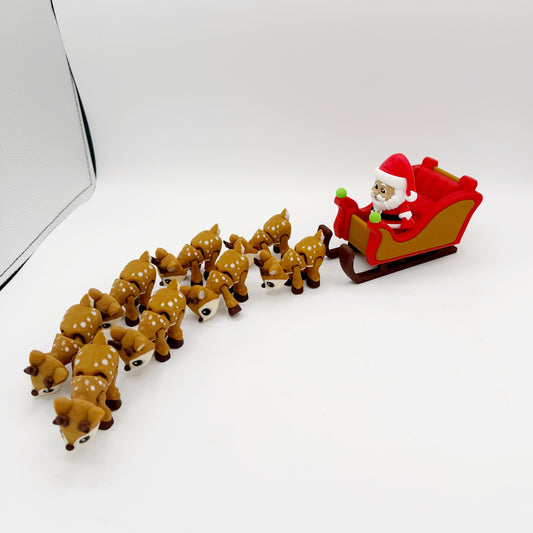 3D XL Santa, Sleigh, and 8 Reindeer