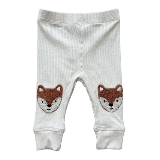 Patch Ribbed Leggings - Fox