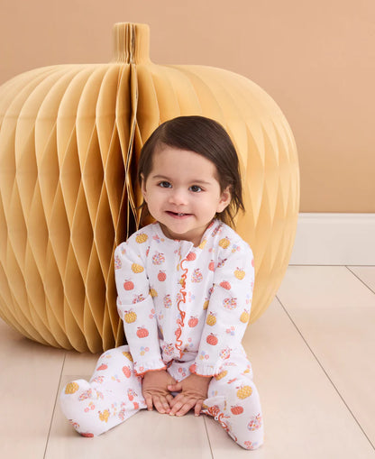 Patchwork Pumpkin Zip Footie