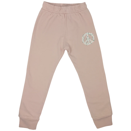 Peace And Love Jogger in Faded Pink