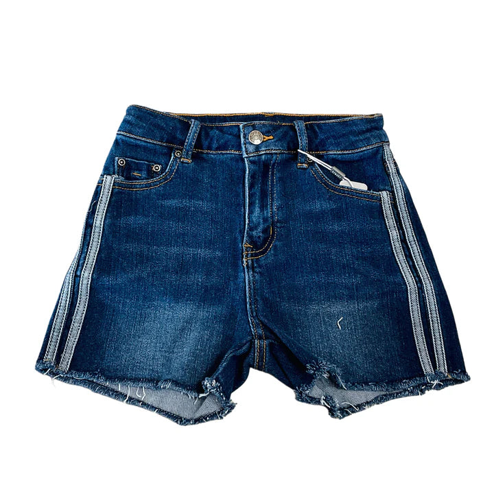 Indigo Racer Stripe Denim Short