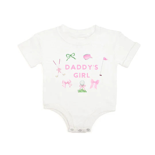 Daddy's Girl Golf Romper in White