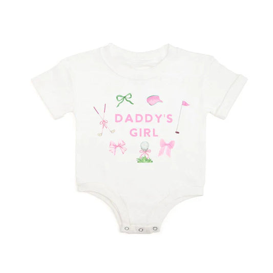 Daddy's Girl Golf Romper in White